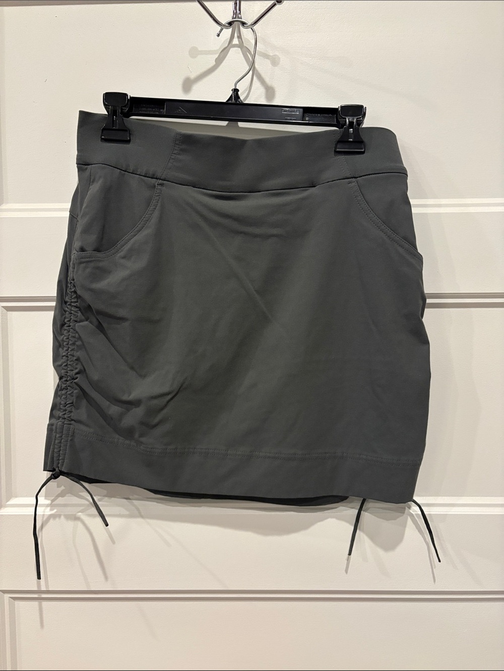 Charcoal Gray Active Mini Skirt with Side Drawcords